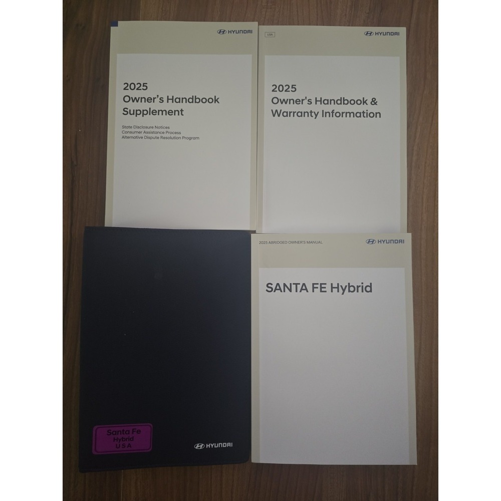 2025 Hyundai Santa Fe Hybrid Owners Manual Set with Case Handbook Warranty
